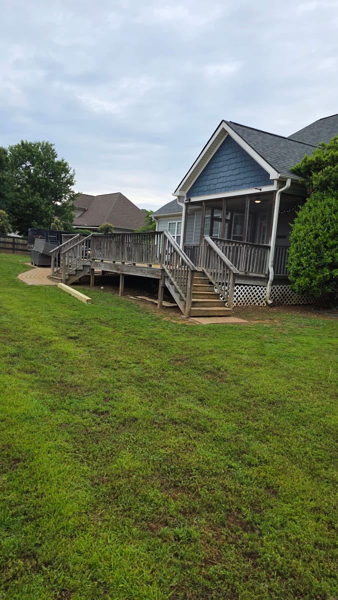 Original deck and rear elevation before work, Adairsville, Georgia