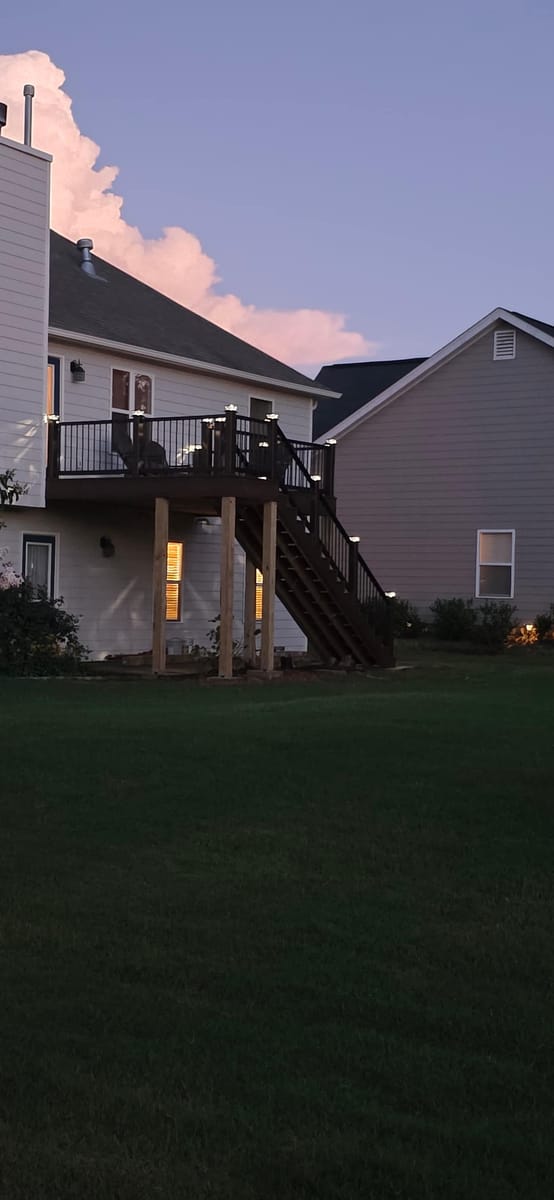 Finished deck at dusk, Adairsville, Georgia