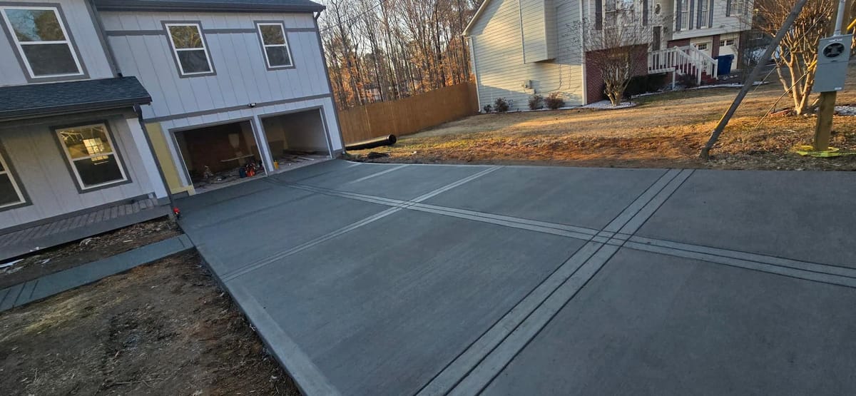 Finished driveway with cut control joints, Duluth, Georgia