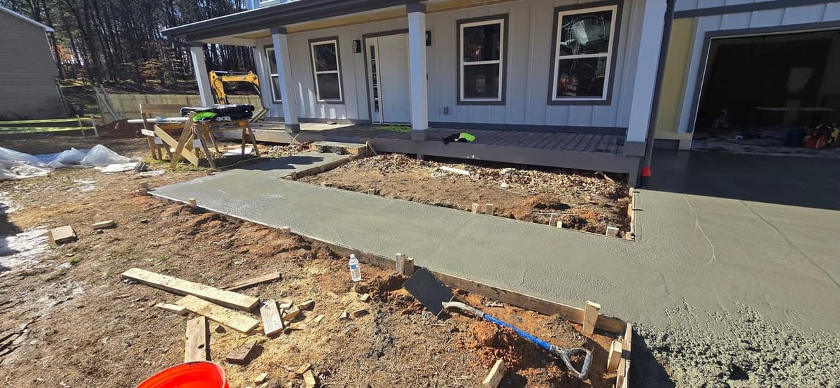 Front walkway formed and poured, Duluth, Georgia