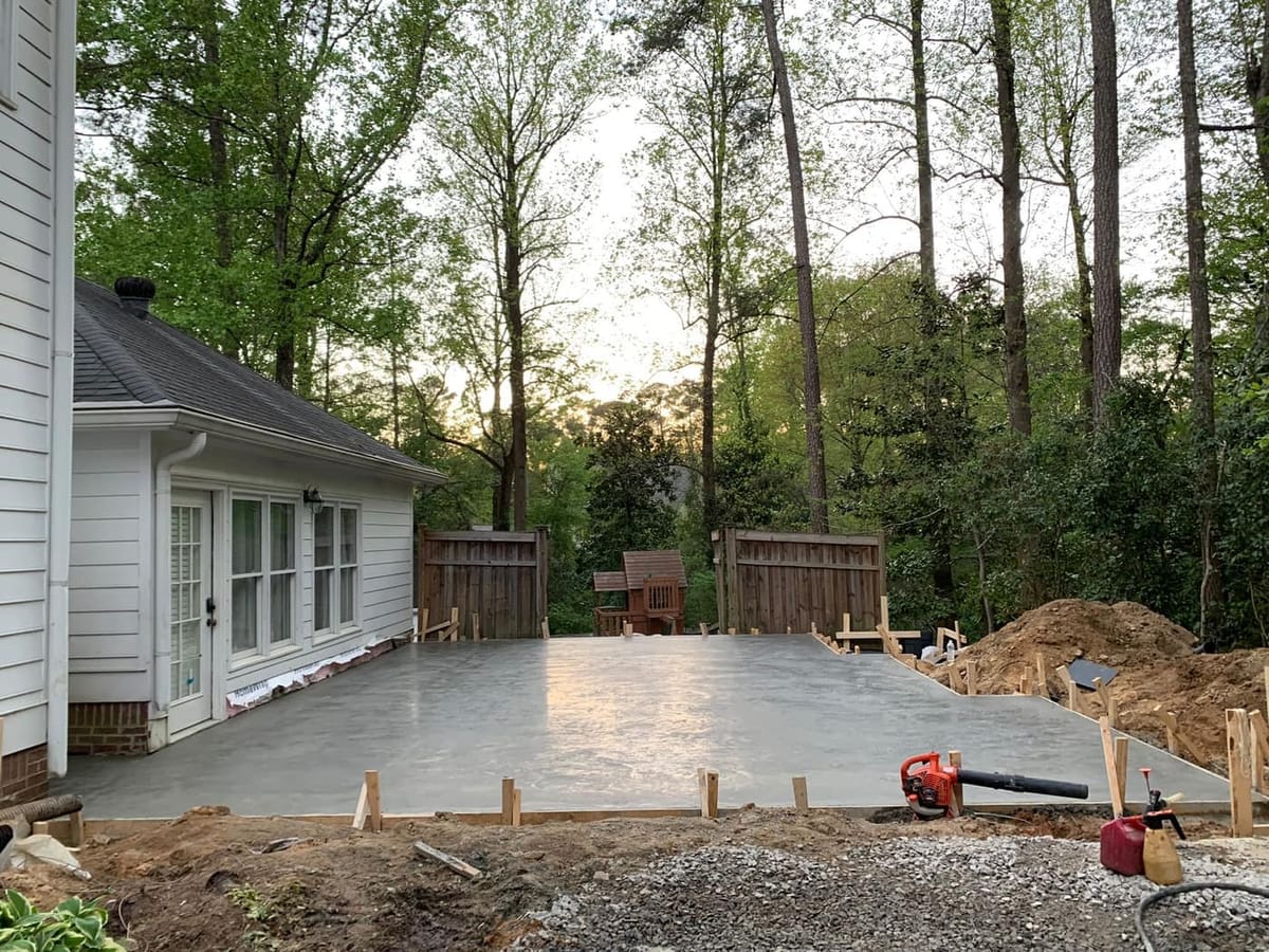 Slab poured tight against the back of the house, Marietta, Georgia