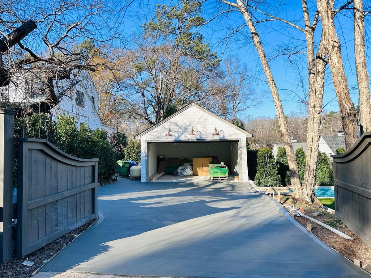 Finished drive running to the detached garage, Marietta, Georgia